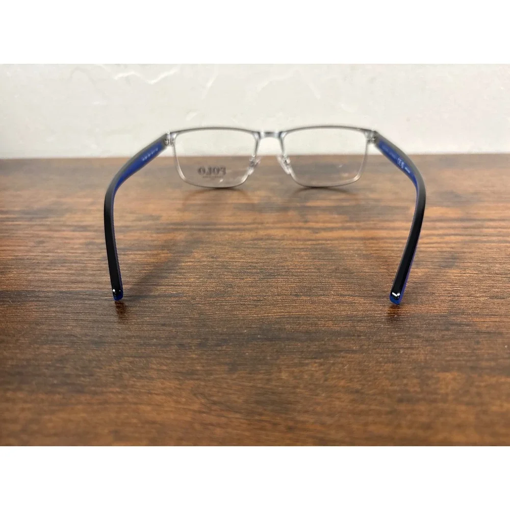 Polo Ralph Lauren PH1229 9001 Silver Blue Rectangular Eyeglass Frames 54-17-145
